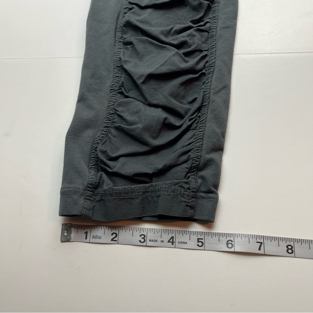 Wearables Womens Grey Gray Ruched Crop Pants Size Large Pull On Stretch Cotton - Picture 9 of 11